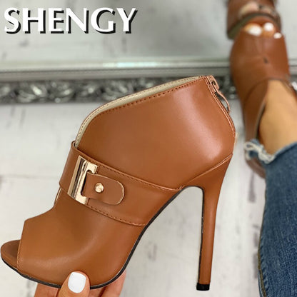 Women High Heels Sandals Stiletto Peep Toe Ladies Pumps