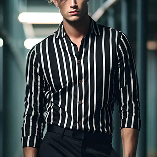 Casual Shirts Men Leopard Print Vintage Button-up Lapel Shirt