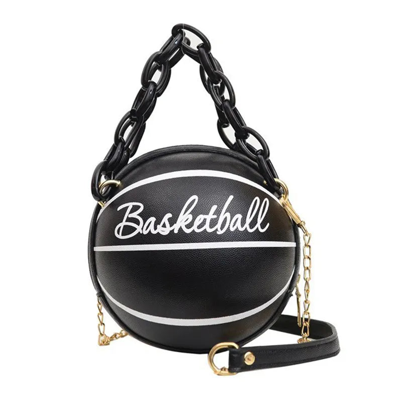 Personalized Basketball Bag Women Chains Handbags Letters Print