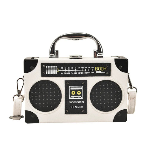 Fun Creative Radio Shape Women Handbag Fun Retro Individual Crossbody