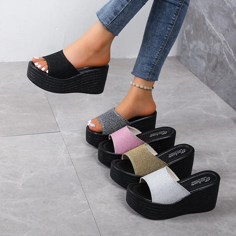 Sandals Summer  New Women Slippers Wedges Platform Beach Flip