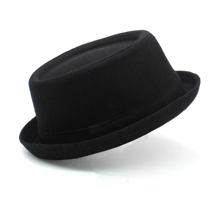Men Women Woolen Wool Blend Pork Pie Hats Fedora Trilby Sunhat Street