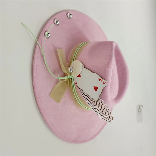 Retro Suede Fedora Hat with Feather Accessories
