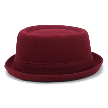 Men Women Woolen Wool Blend Pork Pie Hats Fedora Trilby Sunhat Street