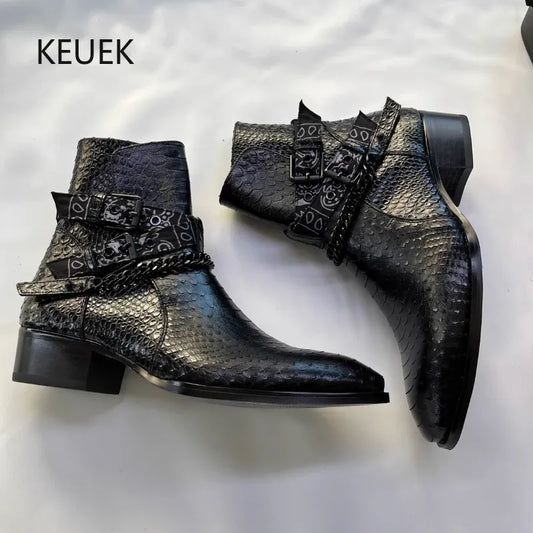 New Design Men Chelsea Boots Genuine Leather High-end Tooling Shoes