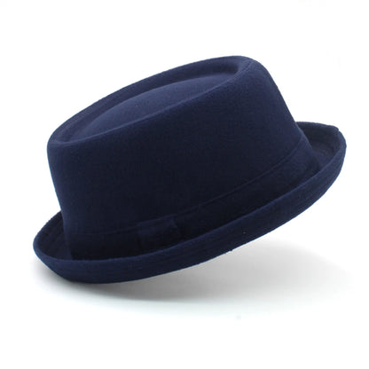 Men Women Woolen Wool Blend Pork Pie Hats Fedora Trilby Sunhat Street