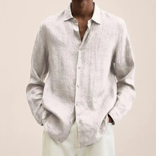 Spring Summer Men's Breathable Casual Cotton Linen Solid Colors