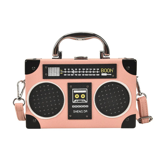 Fun Creative Radio Shape Women Handbag Fun Retro Individual Crossbody