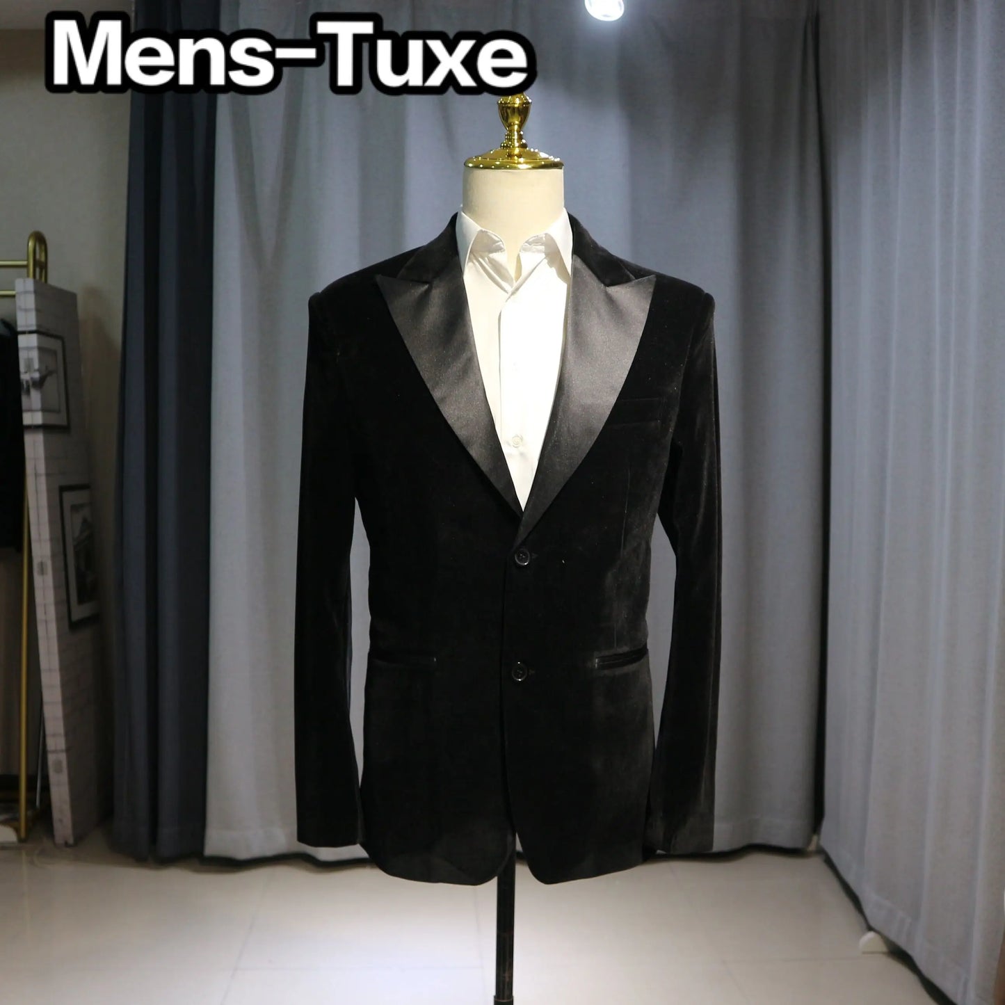 Velvet Mens Suits Slim Fit Groomsmen Wedding Tuxedos 2 Pieces Sets