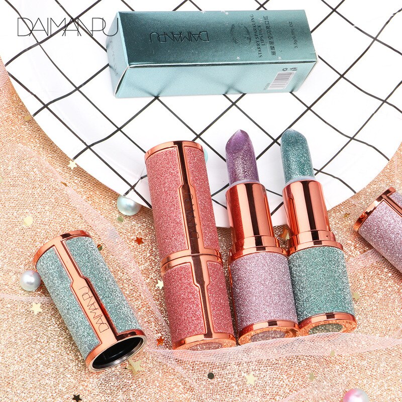 Temperature Color Changing Glitter Lipstick Waterproof Long Lasting