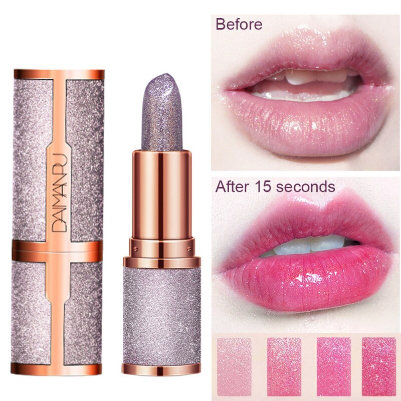 Temperature Color Changing Glitter Lipstick Waterproof Long Lasting