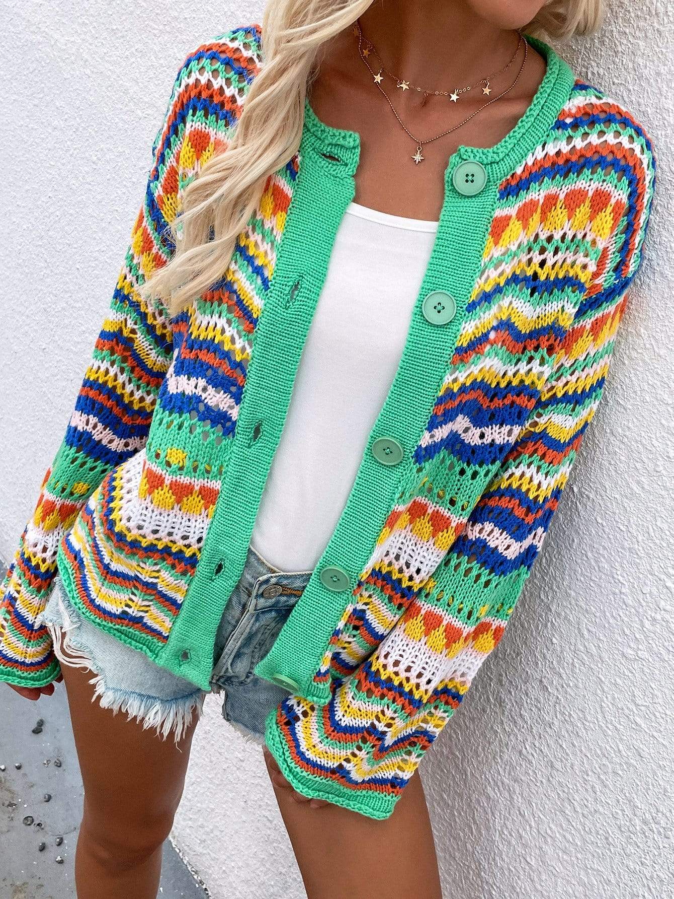 Knitted Boho Cardigan Sweater