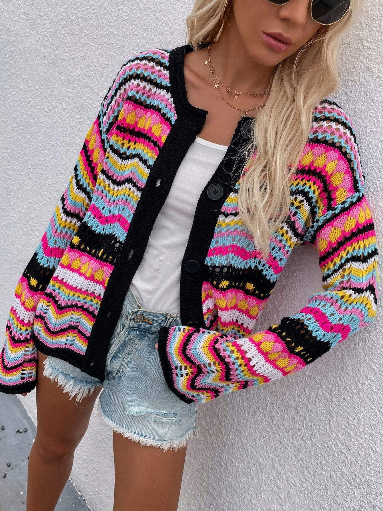 Knitted Boho Cardigan Sweater