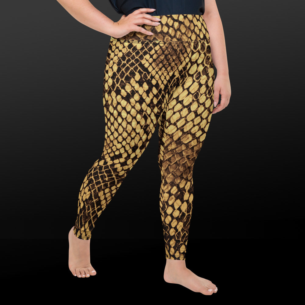 Plus Size Snake Print Leggings