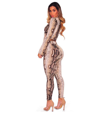 Hot Moldbaby Sexy Python Lines Tights Lapel Frenum Long Sleeve Tops +