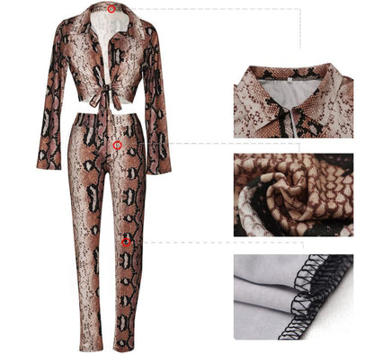 Hot Moldbaby Sexy Python Lines Tights Lapel Frenum Long Sleeve Tops +
