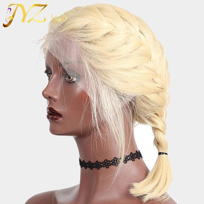 Blonde Short Bob Wigs Lace Front Human Hair Wigs Soft Pre Plucked