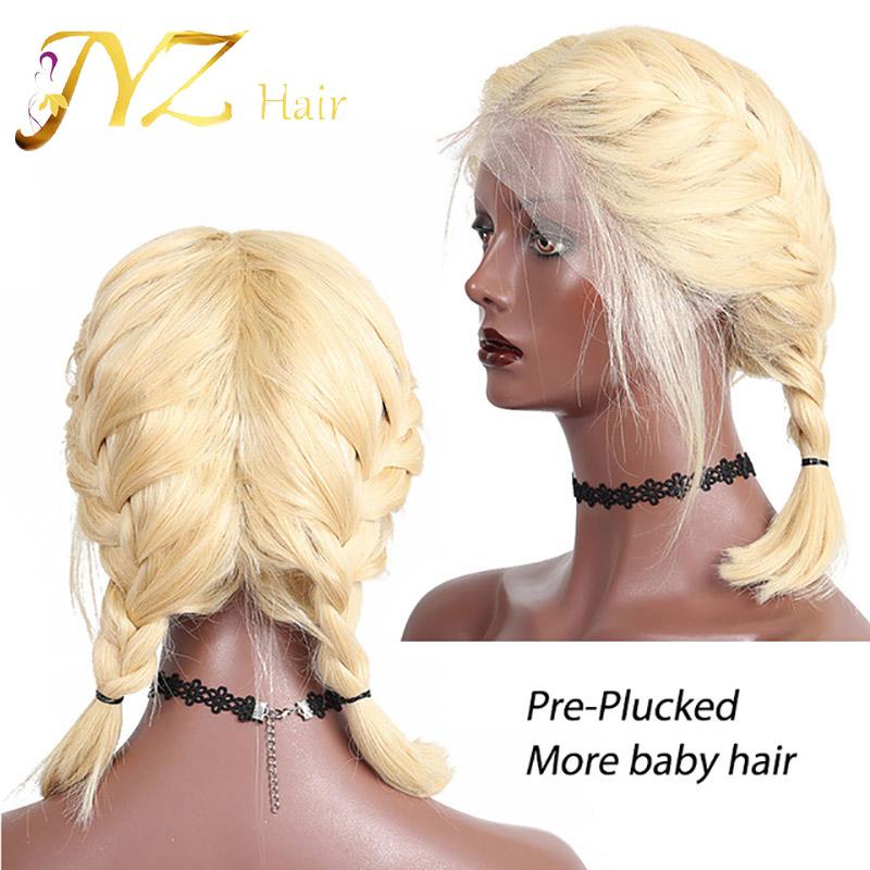 Blonde Short Bob Wigs Lace Front Human Hair Wigs Soft Pre Plucked