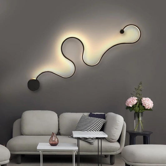 Modern Creative Art Serpentine Wall Lamp Simple bedroom bedside lamp